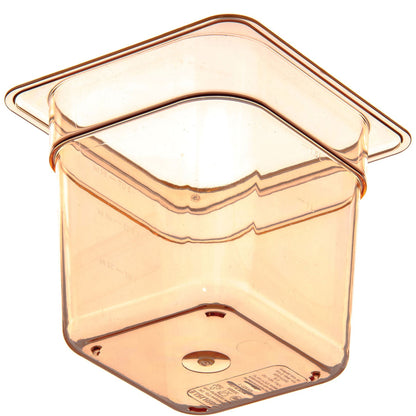 Carlisle StorPlus High Heat Food Pan, 2.5 qt, 6.38 x 6.75 x 6, Amber, Plastic (CFS3088513)