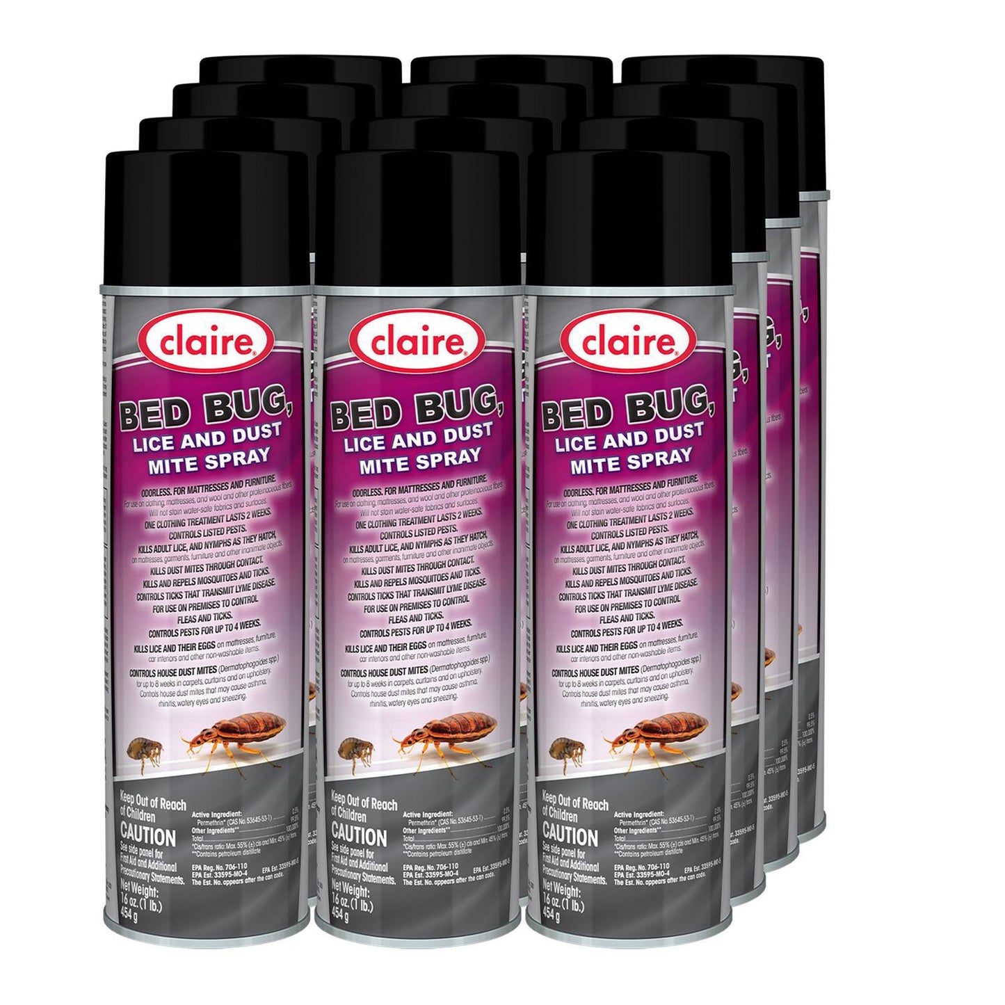 Claire Bed Bug Killer, 16 oz Aerosol Spray, 12/Carton (CGC006)