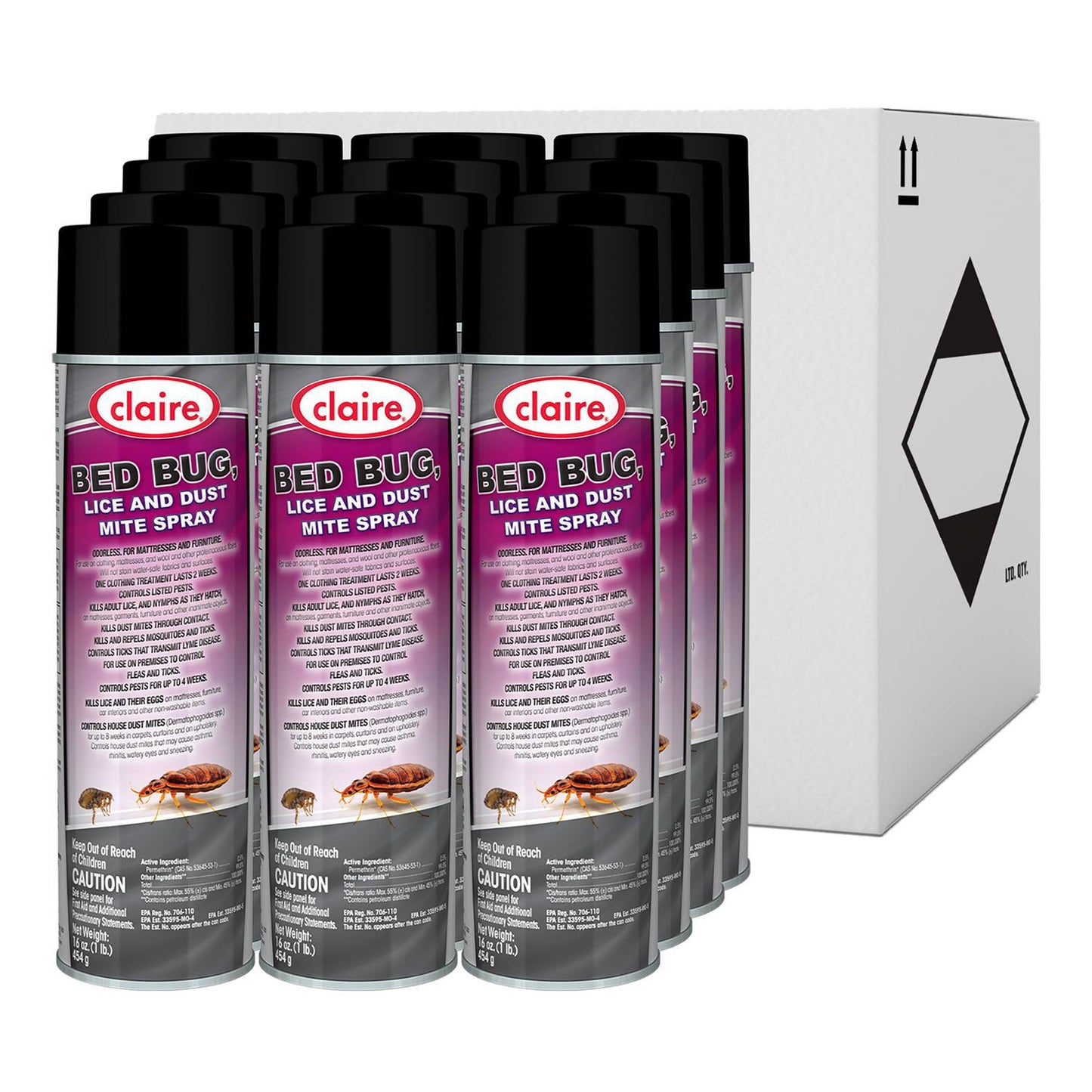 Claire Bed Bug Killer, 16 oz Aerosol Spray, 12/Carton (CGC006)