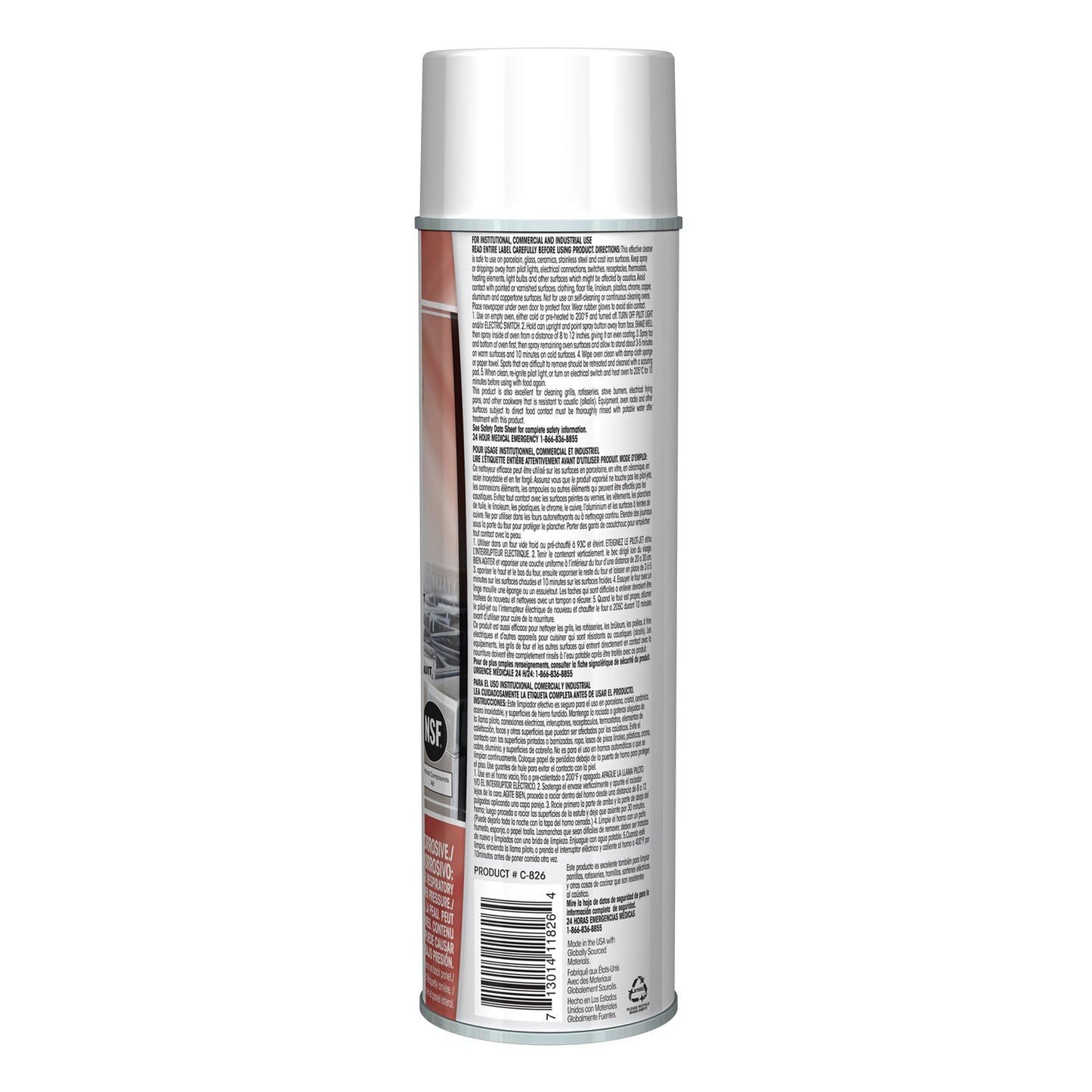 Claire Grill and Oven Cleaner, 18 oz Aerosol Spray, 12/Carton (CGC826)