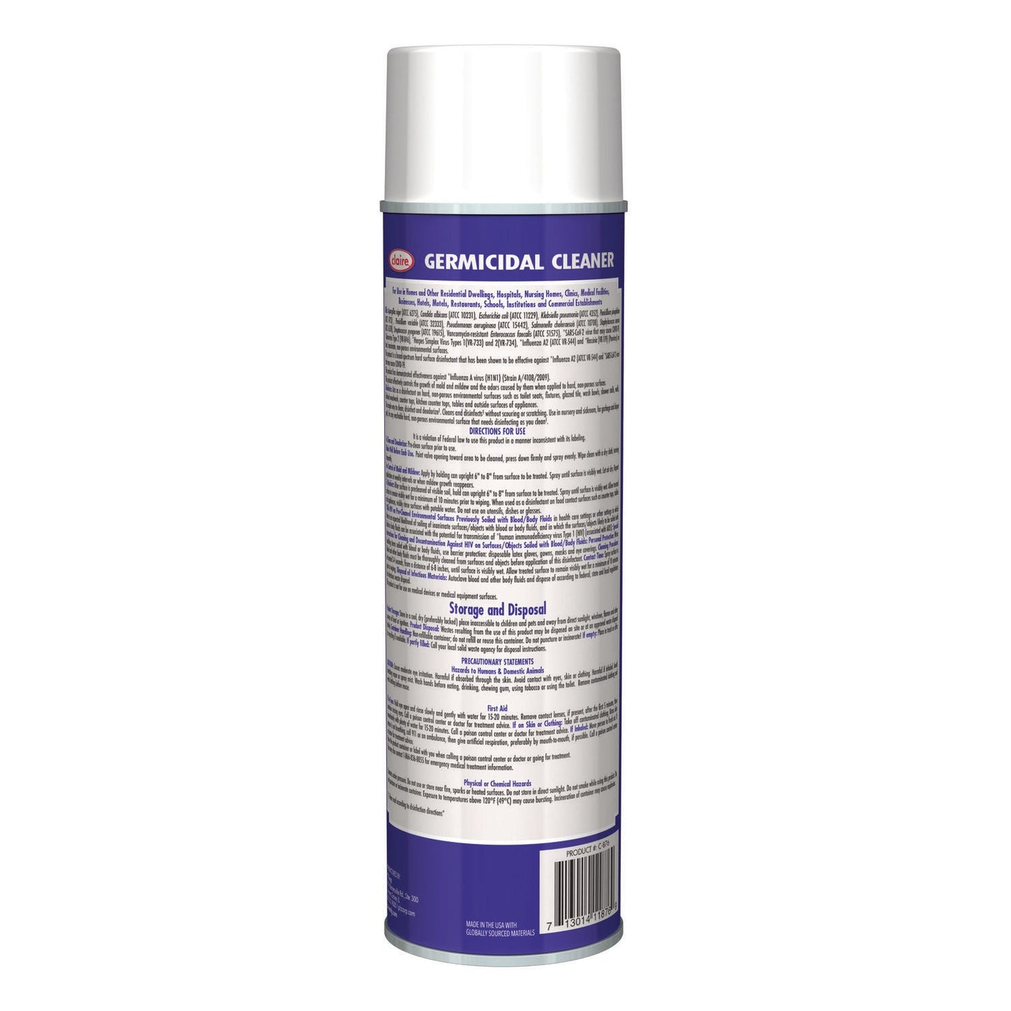 Claire Germicidal Cleaner, Country Fresh Scent, 19 oz Aerosol Spray, 12/Carton (CGC876)