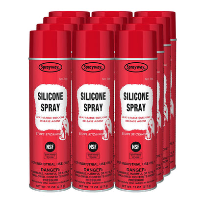 Sprayway Silicone Spray, 11 oz Aerosol Spray, 12 Cans (CGC946)