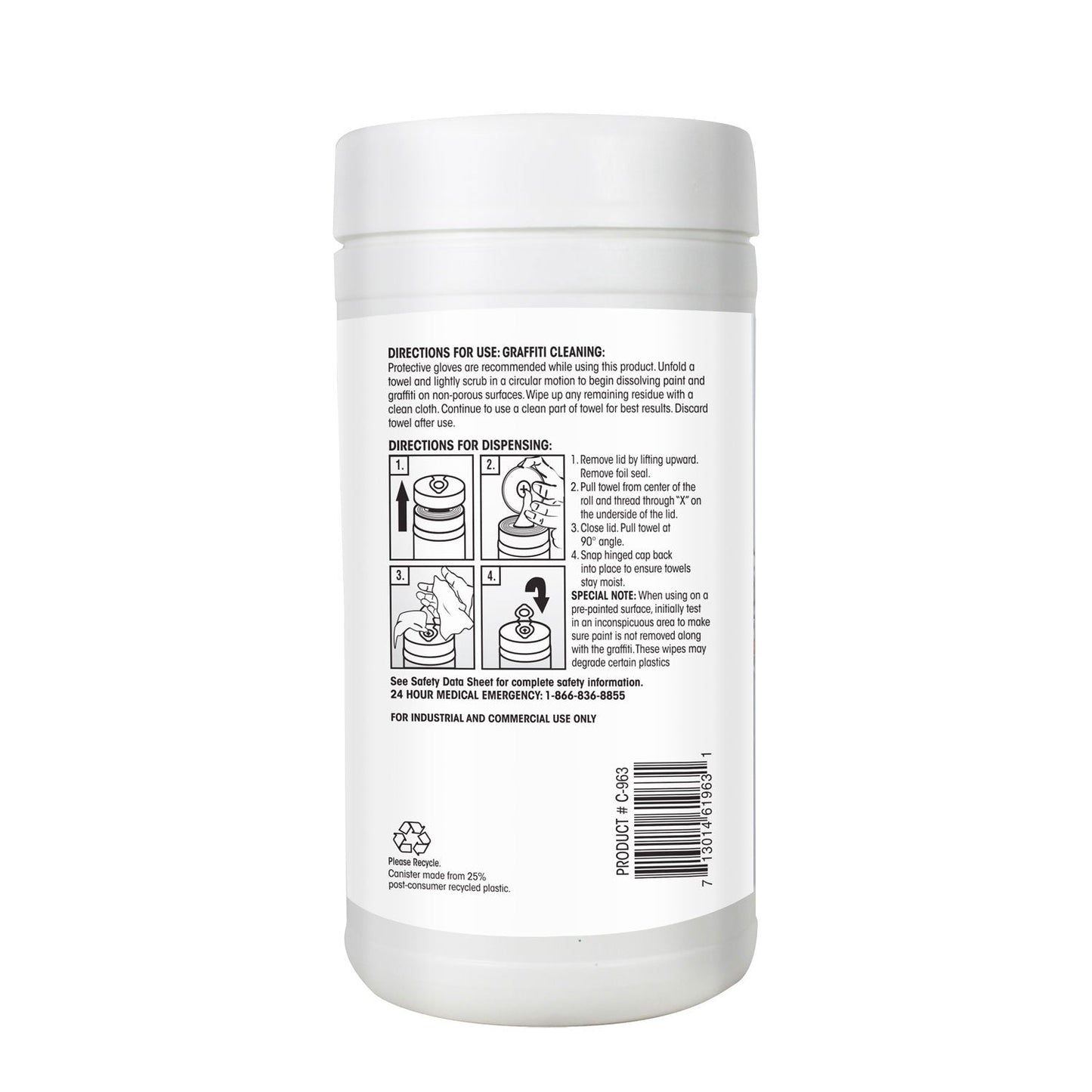 Claire Graffiti Wipe, 1-Ply, 12 x 9.5, Mild Scent, Purple, 6/Carton (CGC963)