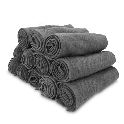 Hospeco® Cotton Salon Towel 16x28 Charcoal, 12/Pack (HOSBB-1628-3CHA)