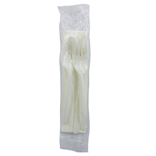 Safety Zone® Medium PP Fork Knife Tea Spoon Napkin 12x13 White, Case of 250 (SZNCKPPMW101)