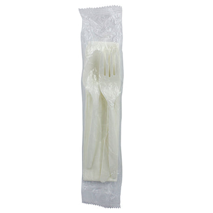 Safety Zone® Medium PP Fork Knife Tea Spoon Napkin 12x13 White, Case of 250 (SZNCKPPMW101)