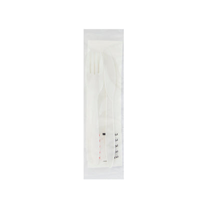 Safety Zone® Medium PP Fork Knife Napkin 12x13 Salt Pepper White, Case of 250 (SZNCKPPMW102)