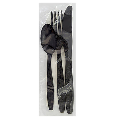 Safety Zone® Heavy Weight PS Fork Knife Teaspoon Nap 12x13 Salt Pepper Black, Case of 250 (SZNCKPSHW224)