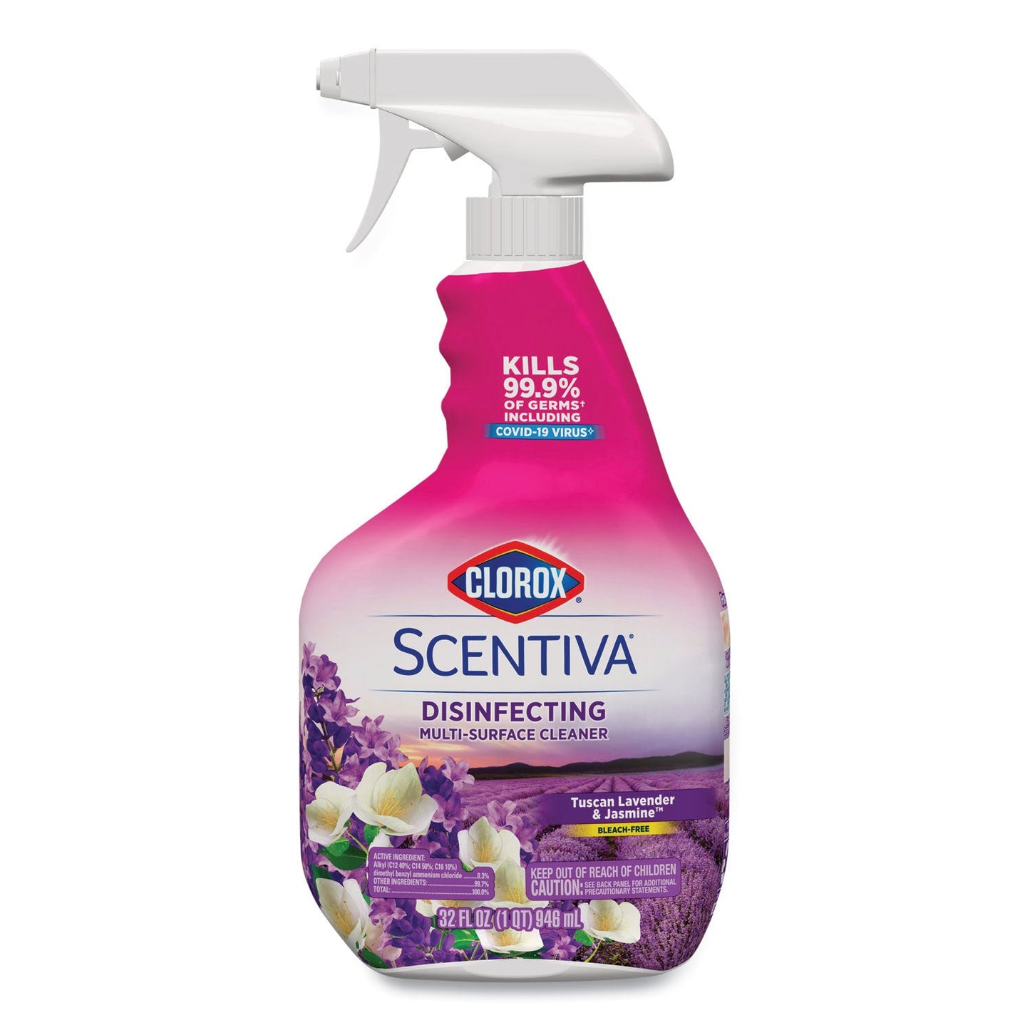 Clorox Scentiva Multi Surface Cleaner, Tuscan Lavender and Jasmine, 32 oz, Spray Bottle (CLO60523EA)