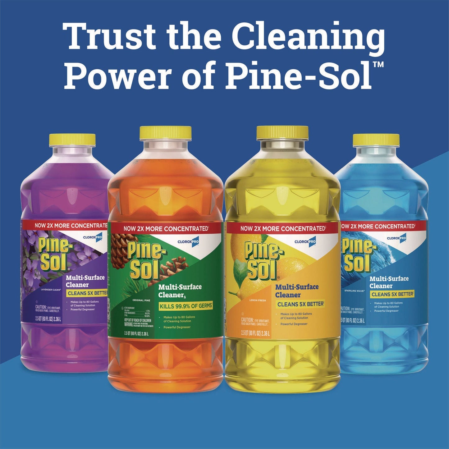 Pine-Sol CloroxPro Multi-Surface Cleaner Concentrated, Sparkling Wave Scent, 80 oz Bottle (CLO60609EA)