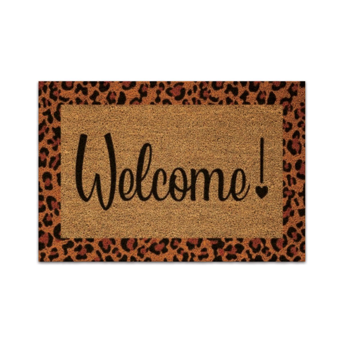 Arkwright Home® Natural Coir Printed Outdoor Rugs, 24x36, Cheetah (P-COIR2436MC-WC)