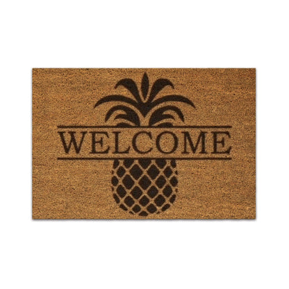 Arkwright Home® Natural Coir Printed Outdoor Rugs, 16x24, Welcome Pineapple (P-COIR1624SC-WP)