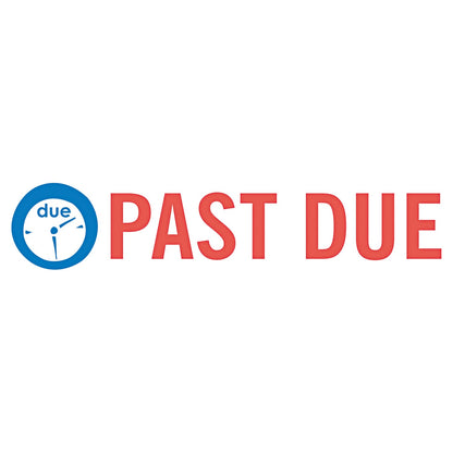 Consolidated Stamp Pre-Inked Shutter Stamp, Red/Blue, PAST DUE, 1 5/8 x 1/2 (COS035543)