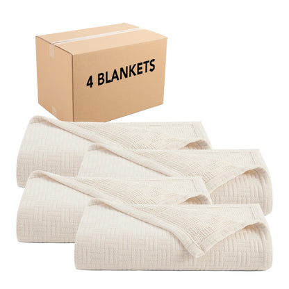 Arkwright Home® Host & Home Cotton Bed Blanket Twin Beige, 4/Case (BLKT-COT-6890-BG)