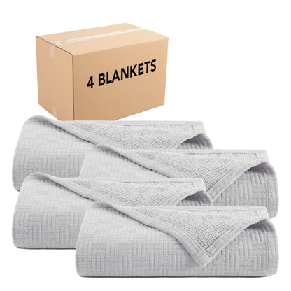Arkwright Home® Host & Home Cotton Bed Blanket King Light Gray, 4/Case (BLKT-COT-10490-LG)