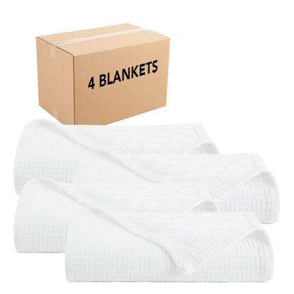 Arkwright Home® Host & Home Cotton Bed Blanket King White, 4/Case (BLKT-COT-10490-WH)