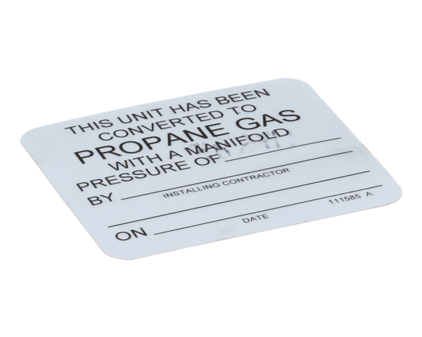 Convotherm 111585 Label;Natural To Propane Gas C (COV111585)