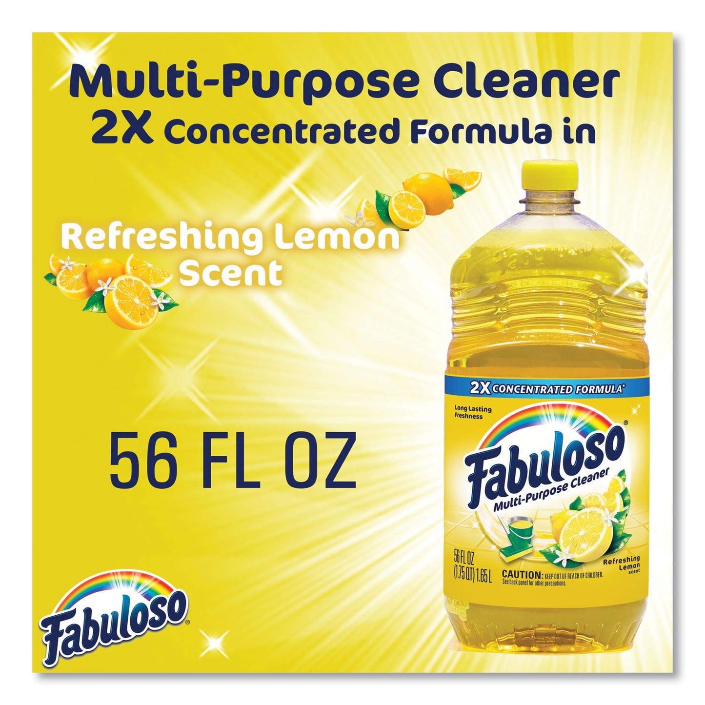 Fabuloso Multi-Use Cleaner, Refreshing Lemon Scent, 56 oz Bottle, 6/Carton (CPCMX06157CT)