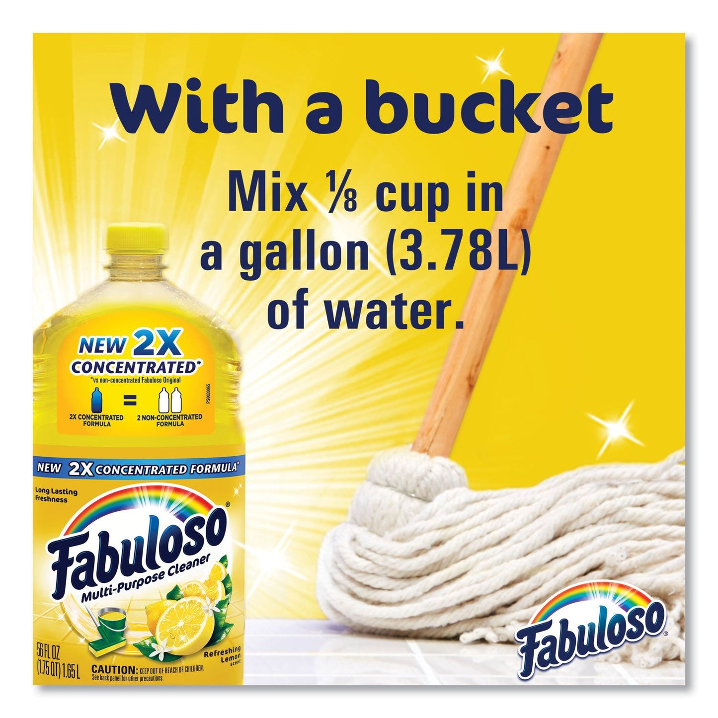 Fabuloso Multi-Use Cleaner, Refreshing Lemon Scent, 56 oz Bottle, 6/Carton (CPCMX06157CT)