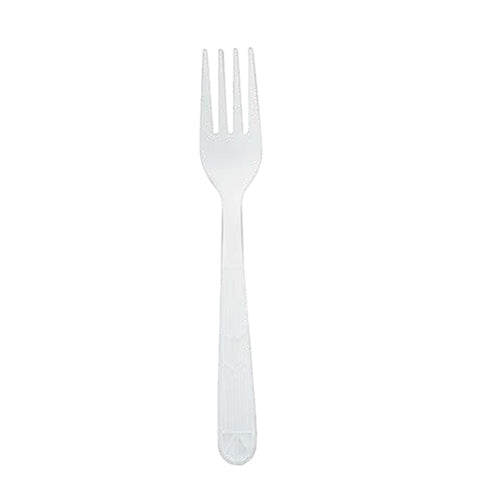 Safety Zone® Heavy Weight Polypropylene Unwrapped Fork, White, Case of 1000 (SZNCPPHWFKBKW1)
