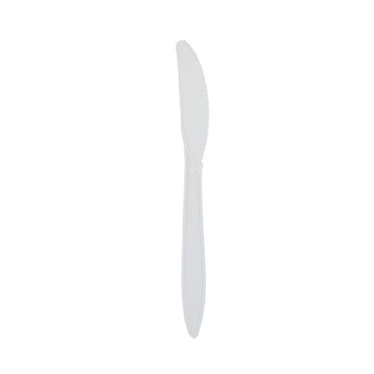 Safety Zone® Medium Weight Polypropylene Knives, Unwrapped, Bulk, White, 1000/Case (SZNCPPMDKNBKW1)