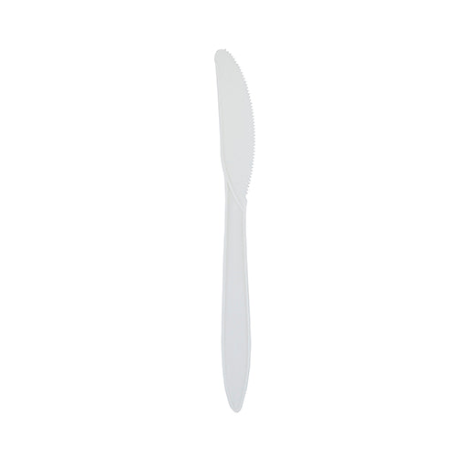 Safety Zone® Medium Weight Polypropylene Knives, Unwrapped, Bulk, White, 1000/Case (SZNCPPMDKNBKW1)