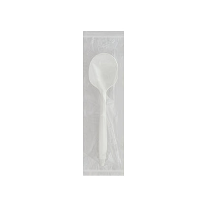Safety Zone® Medium PP Individually Wrapped Soup Spoon, White, Case of 1000 (SZNCPPMDSSIWW4)
