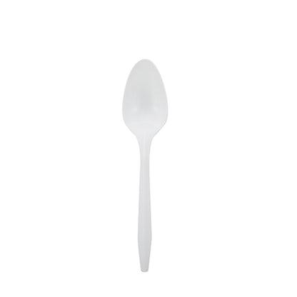 Safety Zone® Medium Weight Polypropylene Spoons, Unwrapped, Bulk, White, 1000/Case (SZNCPPMDTSBKW1)