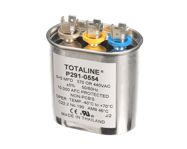 Carrier Hvac CRRP291-0554 Capacitor, Run, Dual, 370-440 Volt, 5+5 MFD, Oval REPLACEMENT P291 0553 (CRRP291-0554)