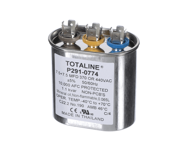Carrier HVAC P291-0774 7.5/7.5Mfd 440V Oval Capacitor (CRRP291-0774)