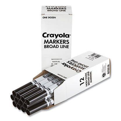 Crayola Bulk Broad Line Marker, Broad Bullet Tip, Black, 12/Box (CYO587700051)