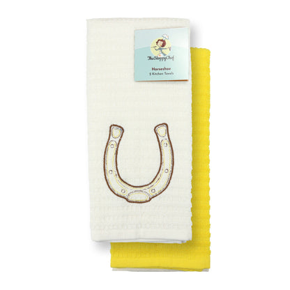 Sloppy Chef Lucky Kitchen Towel 16x26 Horseshoe (2pc Set) (PNP-SC-KT2-HS)