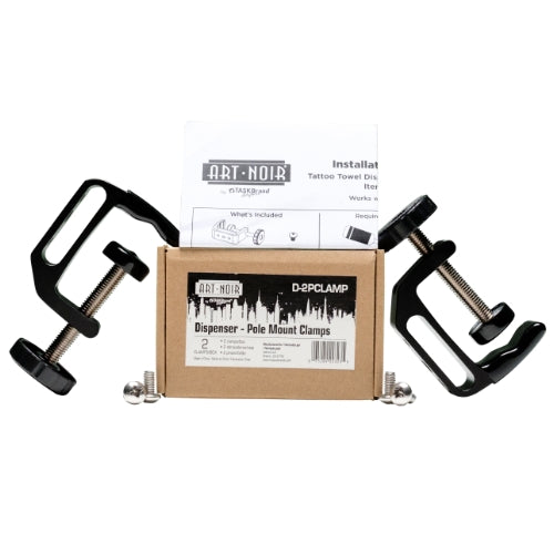 Art Noir® Art Noir Tattoo Towel Dispenser Pole Mount Clamps, Case of 24 (HOSD-2PCLAMP)