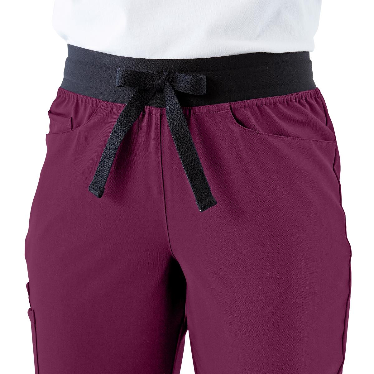 coastal-ave-womens-modern-bootcut-scrub-pants-with-cargo-pockets-wine-size-l-1-ea-4912wnel_1