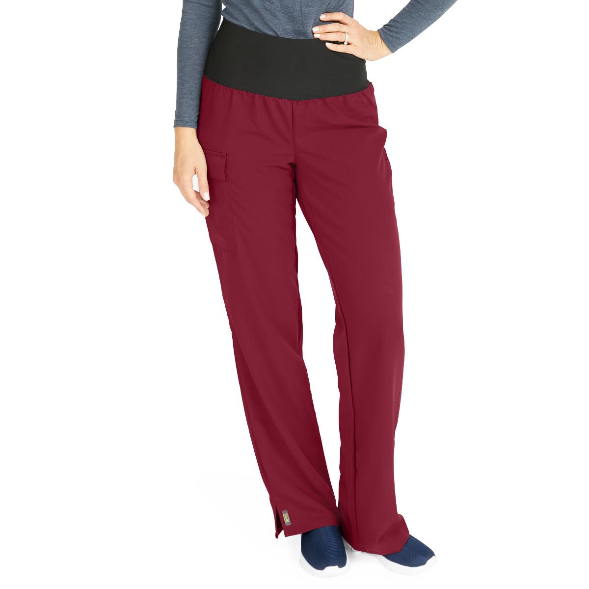 ocean-ave-womens-stretch-wide-waistband-scrub-pants-with-cargo-pocket-wine-regular-inseam-size-l-1-ea-5560wnel_1