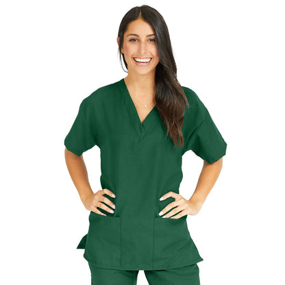 performax-womens-v-neck-2-pocket-tunic-scrub-top-size-m-evergreen-1-ea-839jegm_1