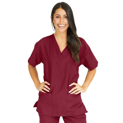 performax-womens-v-neck-2-pocket-tunic-scrub-top-size-m-wine-1-ea-839jwnm_1