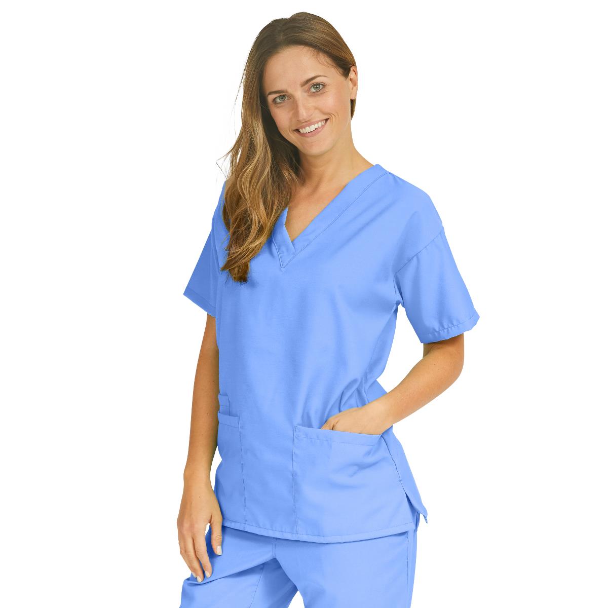 performax-womens-v-neck-2-pocket-tunic-scrub-top-size-xxs-ceil-blue-1-ea-839nthxxs_1
