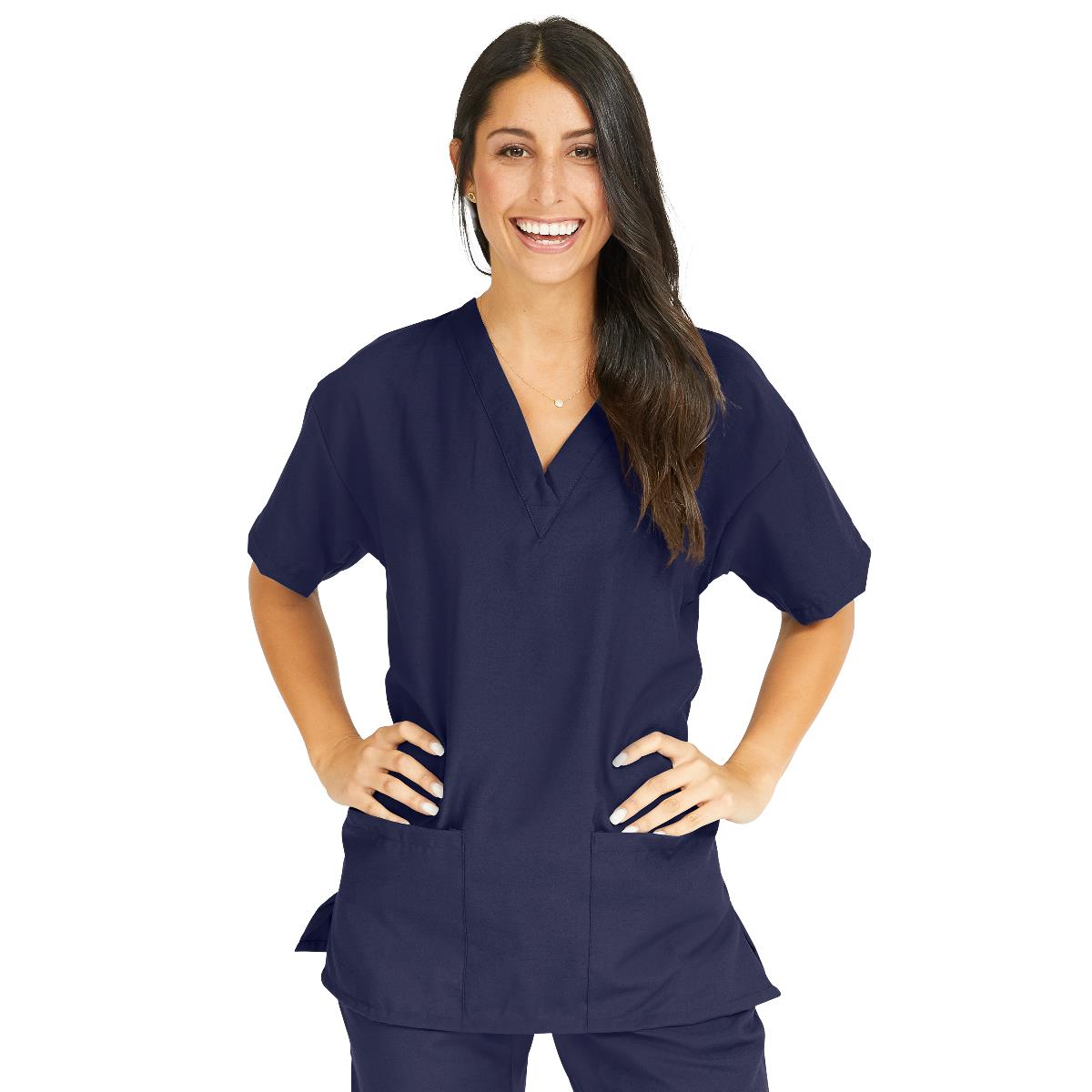 performax-womens-v-neck-2-pocket-tunic-scrub-top-size-xxs-navy-1-ea-839nntxxs_1
