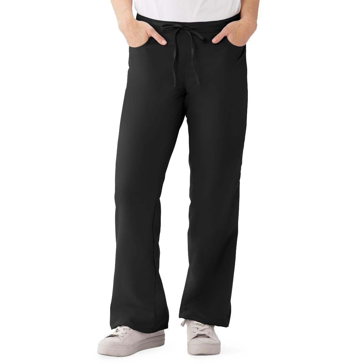 performax-womens-modern-fit-boot-cut-scrub-pants-with-2-pockets-black-size-m-1-ea-865dkwm_1