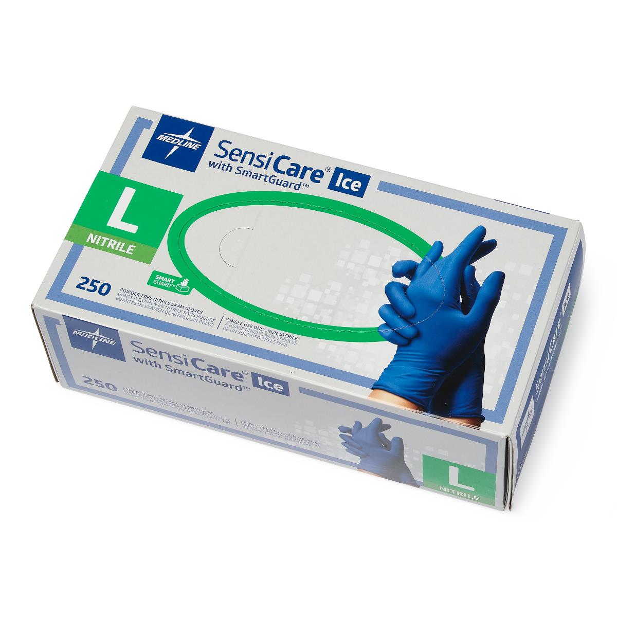 SensiCare Ice Powder-Free Nitrile Exam Gloves with SmartGuard Film, Si ...