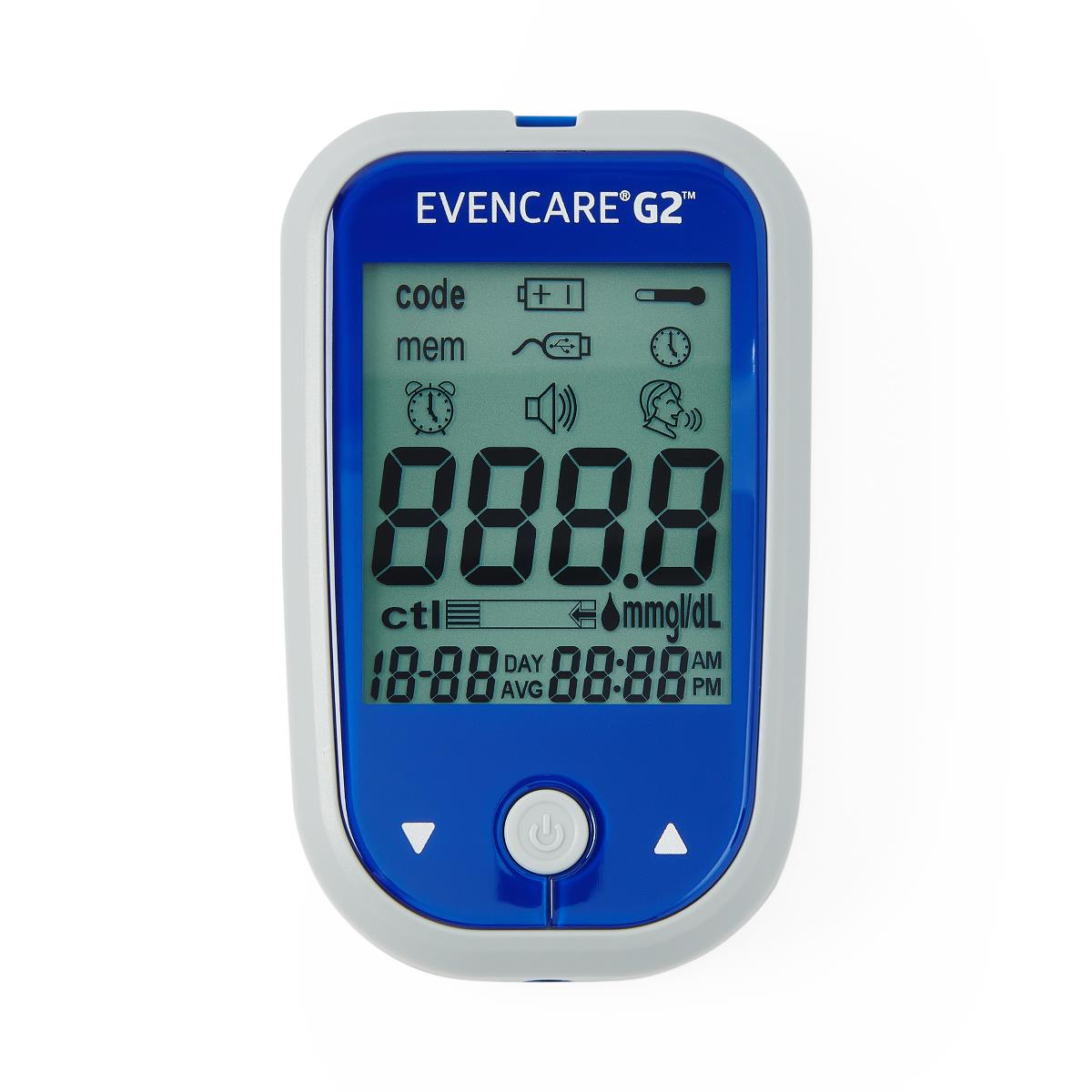 evencare-g2-blood-glucose-monitoring-meter-with-voice-guidance-starter-kit-with-lancing-device-10-lancets-10-test-strips-users-guide-log-book-and-carrying-case-1-ea-mph1545_1