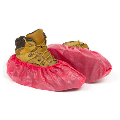 Safety Zone® Heavy Duty Waterproof Anti-Skid Shoe & Boot Covers, Red, 120/Box, 2 bxs/Case, X-Large (SZNDA-SC300-XL)