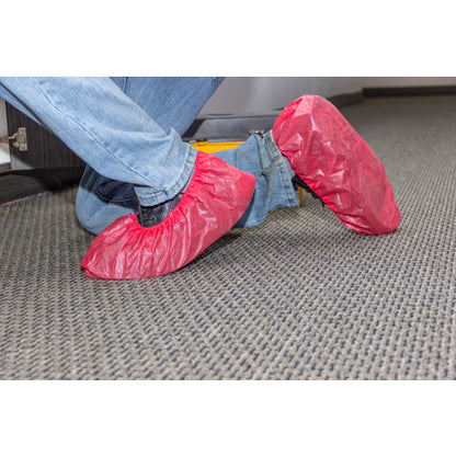 Safety Zone® Heavy Duty Waterproof Anti-Skid Shoe & Boot Covers, Red, 120/Box, 2 bxs/Case, X-Large (SZNDA-SC300-XL)