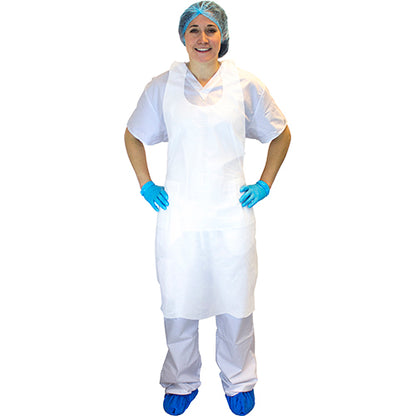 Safety Zone® ProGuard® Polyethylene Aprons, White, 28"x46", 10 Mic, 100/Pack, 10 Packs/Case (SZNDAP10-28X46-WH)