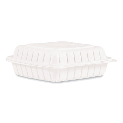 Dart Hinged Lid Containers, Single Compartment, 9 x 8.8 x 3, White, 150/Carton (DCC90MFPPHT1R)