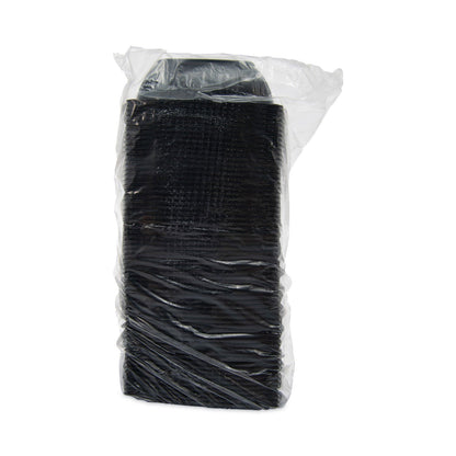 Dart PresentaBowls Pro Black Square Bowls, 48 oz, 8.5 x 8.5 x 2.6, Plastic, 63/Bag, 4 Bags/Carton (DCCB48SB)