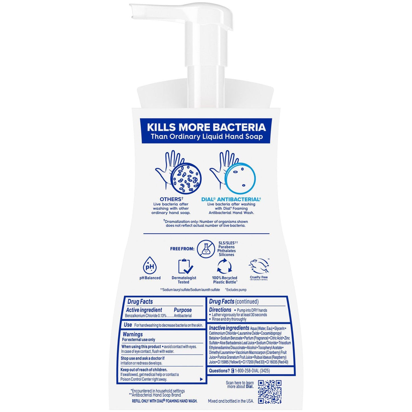 Dial Professional Antibacterial Foaming Hand Wash, Power Berries, 10 oz, 8/Carton (DIA34727)