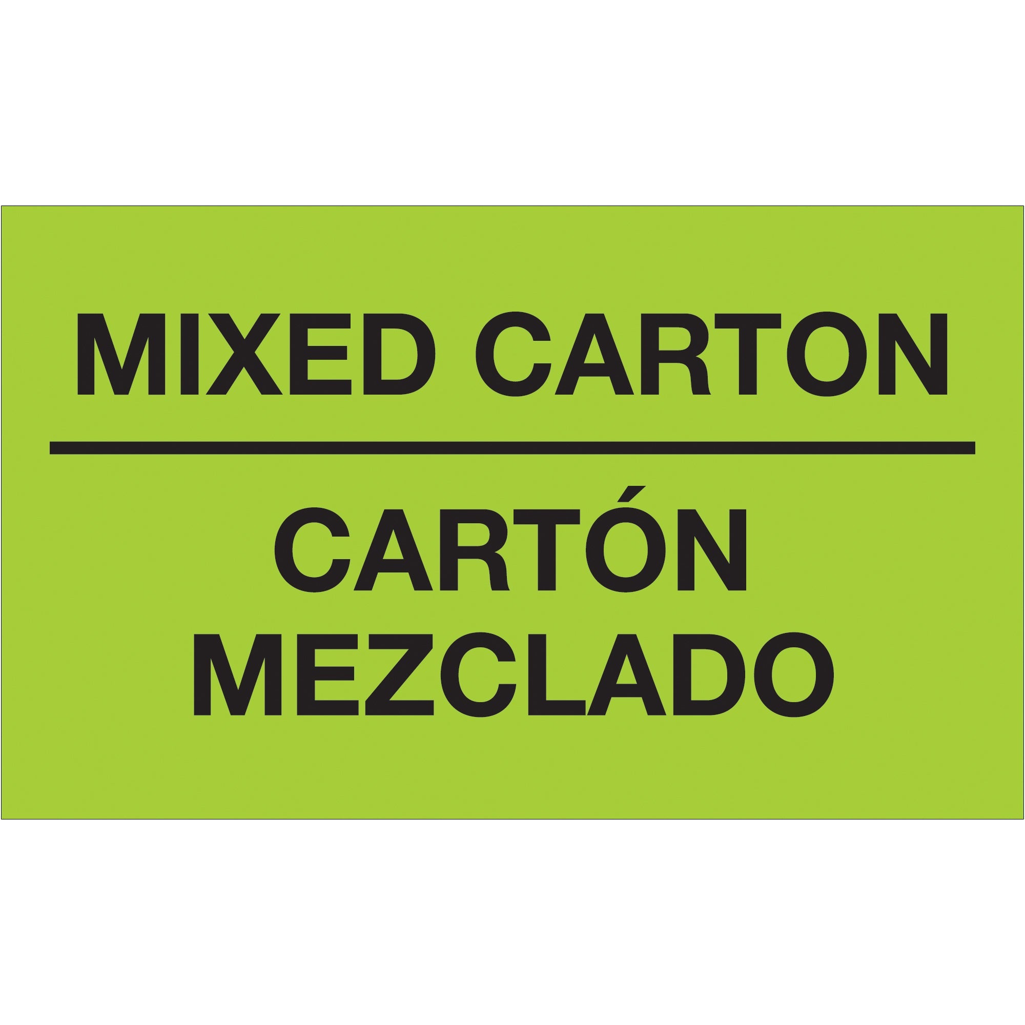tape-logic-r-3-x-5-mixed-carton-carton-mezclado-fluorescent-green-bilingual-labels-dl1319_1