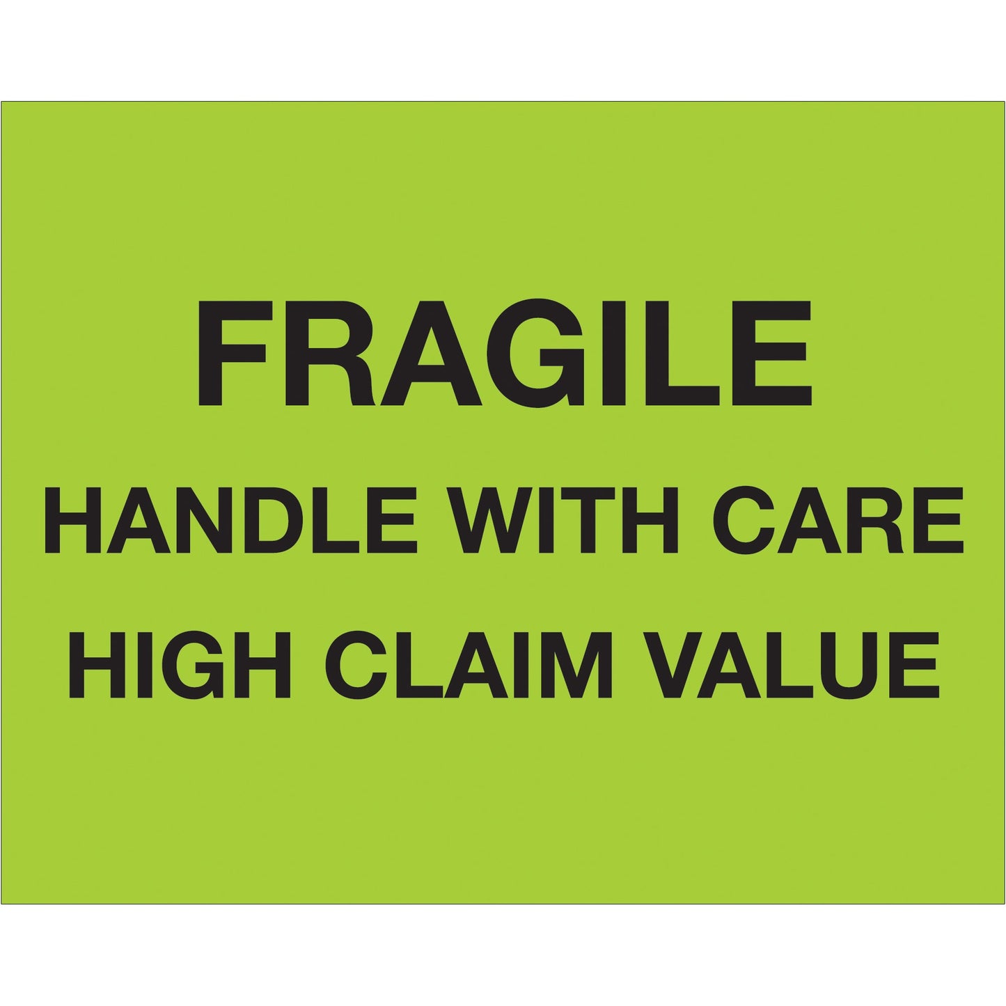 tape-logic-r-8-x-10-fragile-handle-with-care-high-claim-value-fluorescent-green-labels-dl1333_1